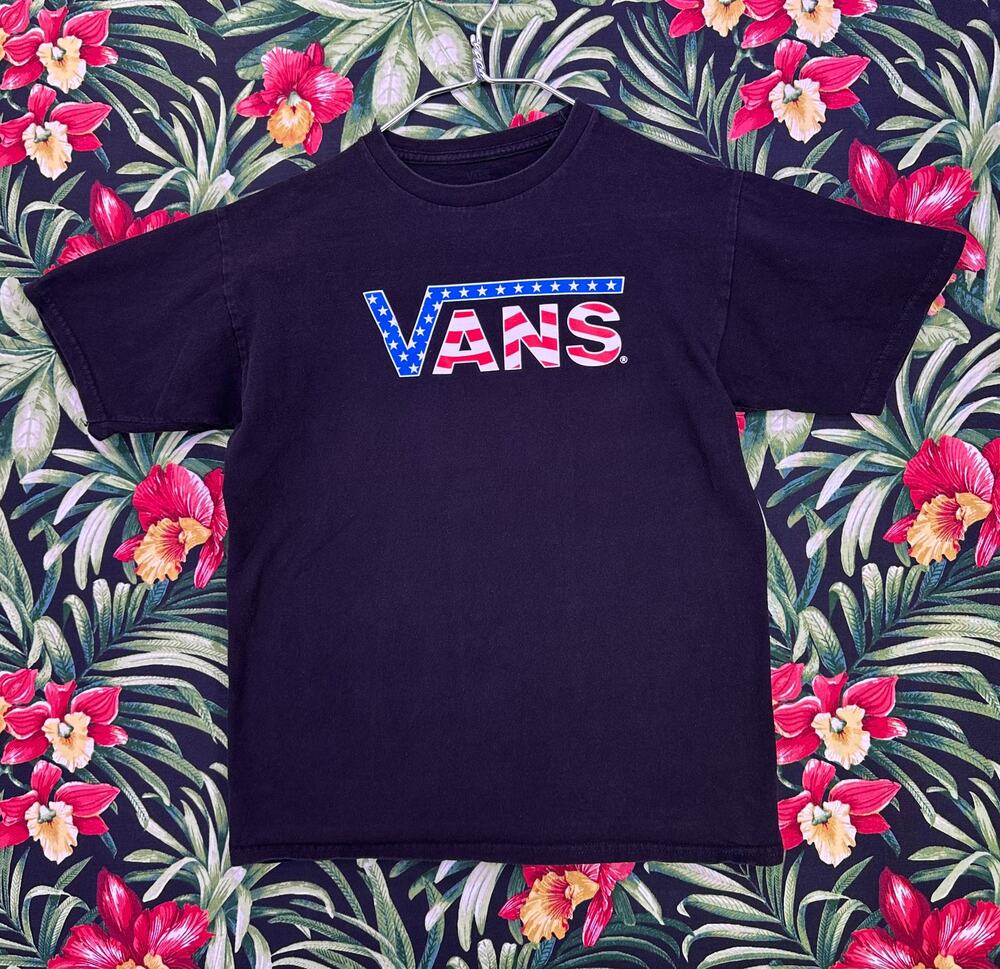 Vans American Theme Black Tshirt Size Medium